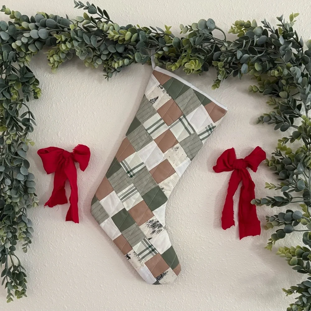 Patchwork Holiday Stocking - Picture 1 of 3